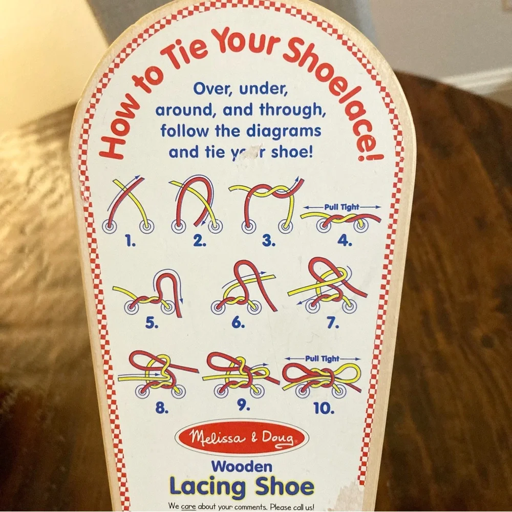Melissa & Doug Wood Lacing Sneaker Educational Toy - Picture 4 of 8